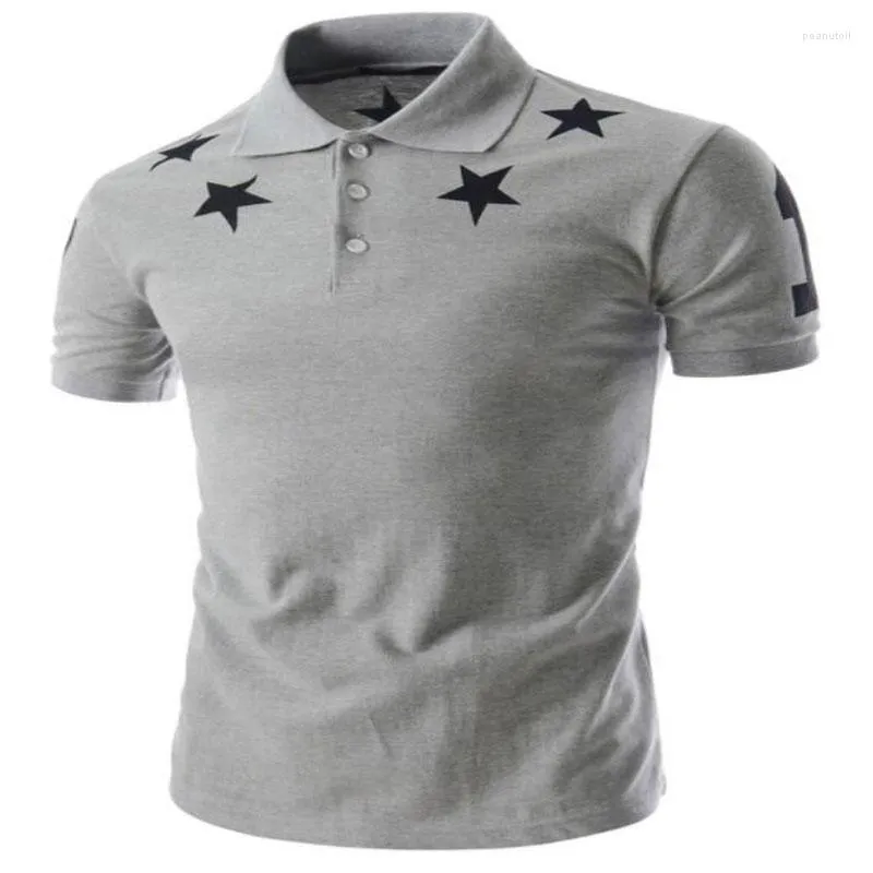 Polos masculinos geek verão camisa polo estampada de estrelas moda manga curta manga curta estampada