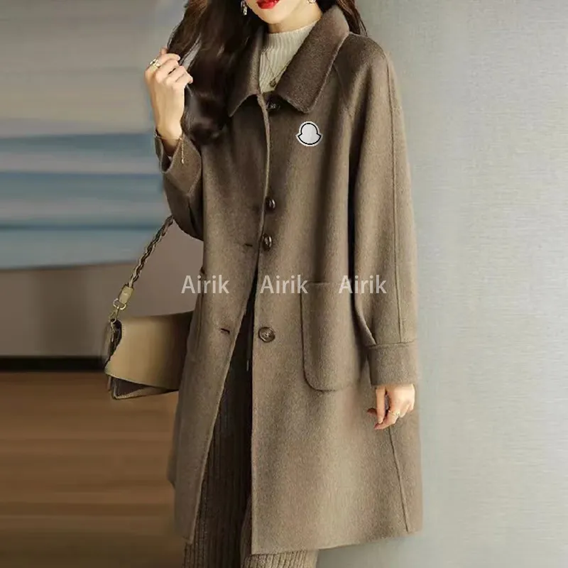 WoMen's Oversized Wool Blend Coat With Notch Lapel And Front Buttons, Fall Winter Casual Outerwear main image 1