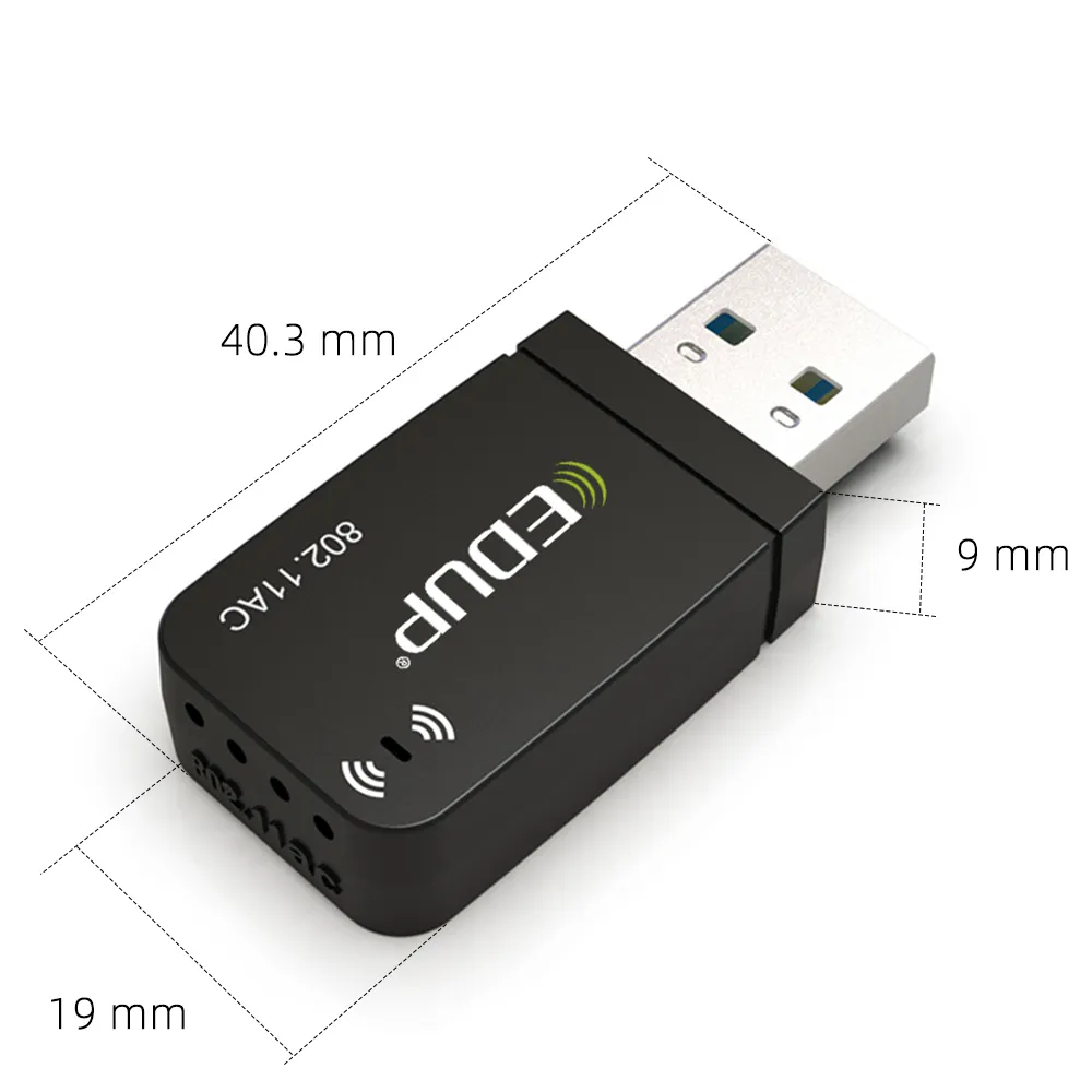 EDUP EP-AC1689 1300Mbps Mini USB WiFi Adapter Dual Band Wifi Network Card 5G/2.4GHz Wireless AC USB Adapter for PC Desktop Laptop Win11