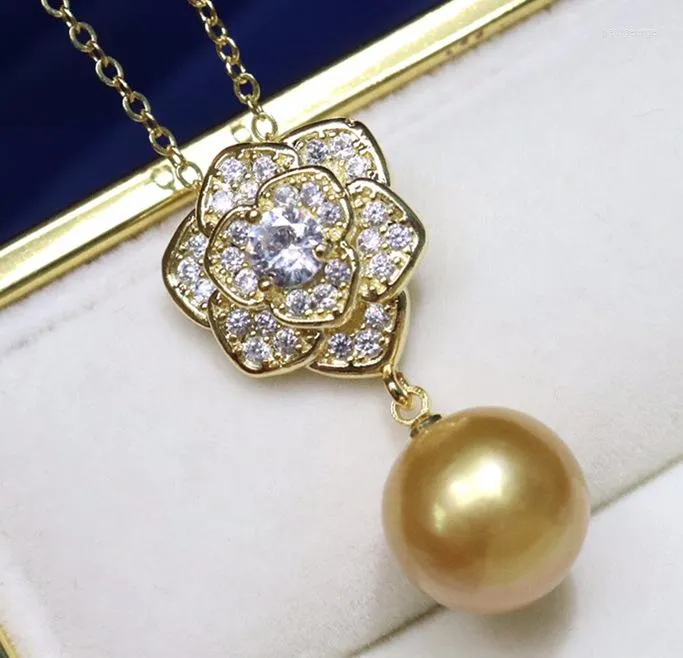 Chains Fuguihua Freshwater Pearl Pendant Female 11-12mm Large Grain Round Necklace Chain
