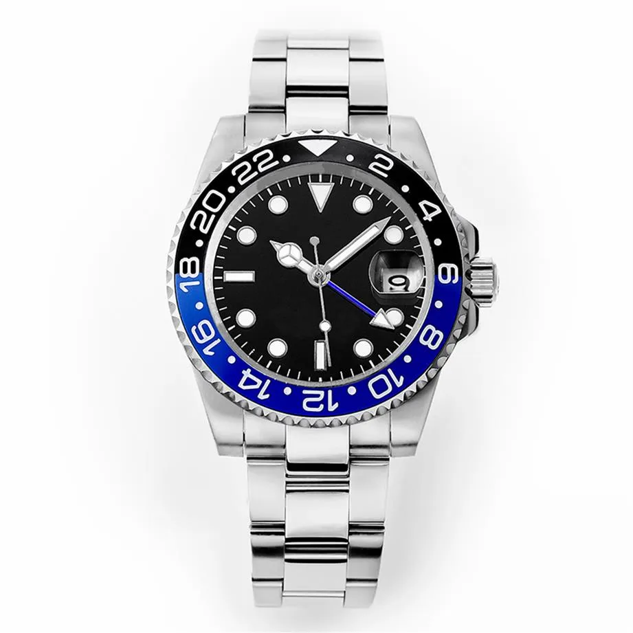 Mensautomatic Mechanical 41 -мм часы из нержавеющей стали Blue Black Ceramic Sapphire Glass Super Luminous Woachet Montre de Luxe Gift3098