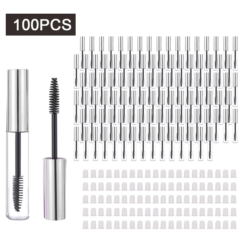 杖を備えた新しい空のマスカラボトル補充可能な空のマスカラチューブDIYワンドシルバーゴールドブラック10mlまつげクリームコンテナ液体ボトル