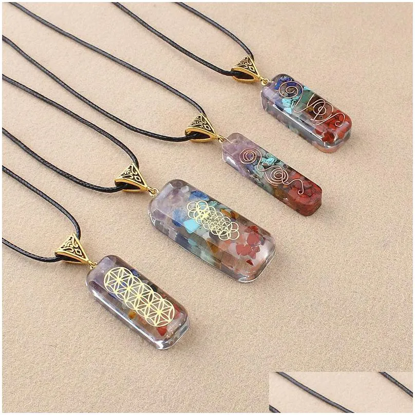 Pendant Necklaces Handmade Resin Natural Stone Aurora Necklace With Small Personality And Easy To Match Men Women Long Sweat Dhgarden Dhysj