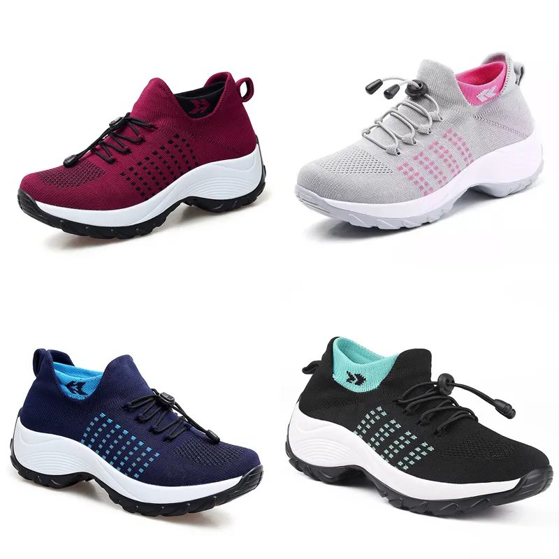 Scarpe da corsa Outdoor Athletic Women Fly Knit Sock Shoes Assorbimento degli urti Piattaforma Sport Casual Traspirante Designer Sneaker da jogging Scarpe da ginnastica Walking