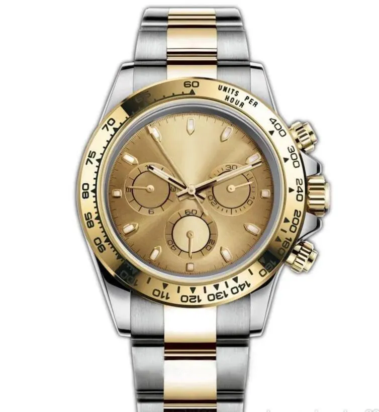 Mens Datona Watch Automatic Mostmical Motion Wristwatch مصممين الرجال يشاهد السوار الفولاذ المقاوم للصدأ مراعات الذهب الذهب Montre de Luxe