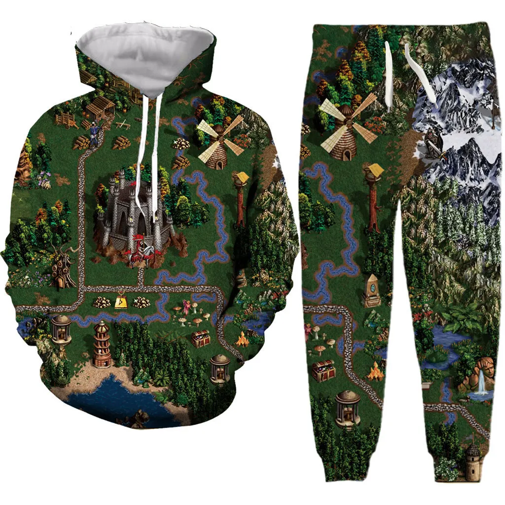 Generisch Felpa Con Cappuccio Uomo Con Stampe Di Strumenti Musicali - Blu Royal, Taglia L - Poliestere E Cotone, 280 G/m² - 4