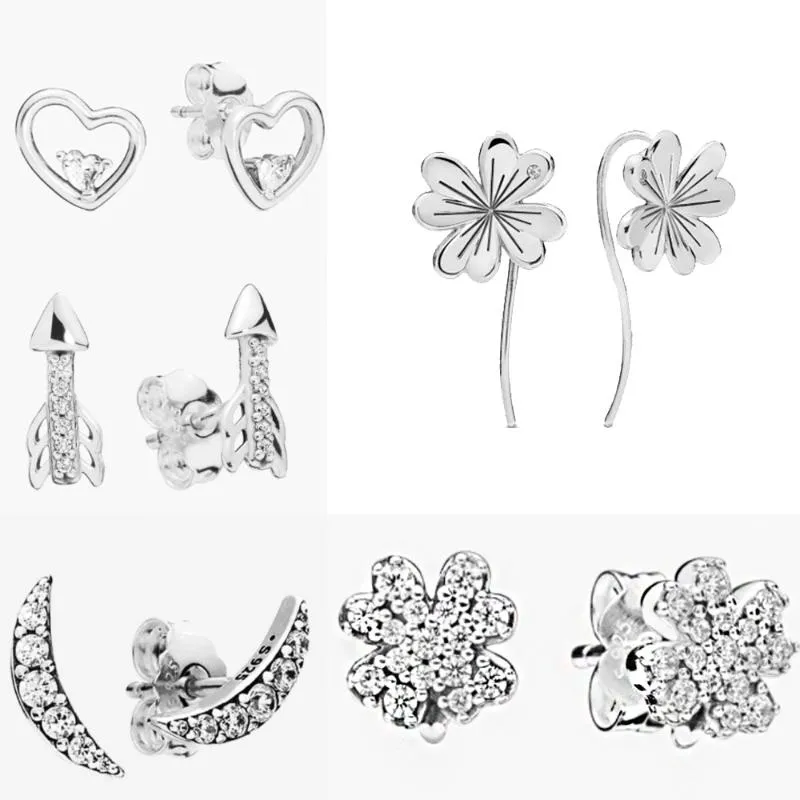 Boucles d'oreilles classiques en argent Sterling 925, clous d'oreilles à fleurs, fête exquise pour petite amie et femme, marque célèbre de luxe StudStud