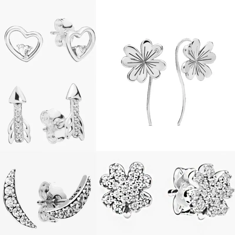 Kolczyki Stud Classic 925 Sterling Silver Flower Ear Studs Women Exquipite Impreza dla dziewczyny żona luksusowa słynna brandstud Studstud