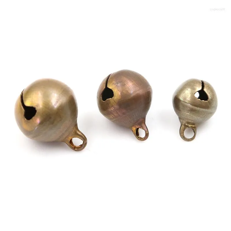 Kerstdecoraties 10 stks/Lot Diy Crafts 10/12/14 mm Bronze metal Jingle Bells Loose Festival Party Decoration Tree Accessoires