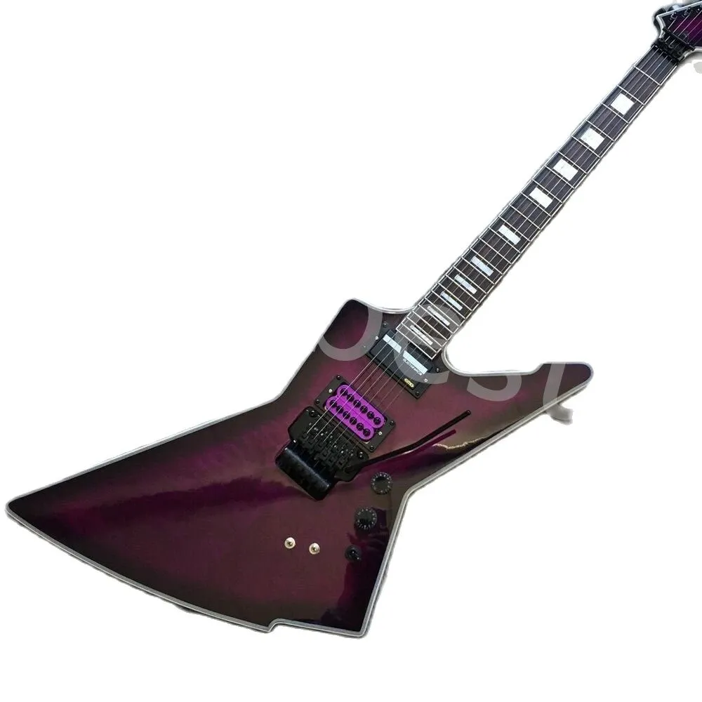 LVYBEST Purple Electry Guitared стеганый кленовый шпон Fr Bridge 24