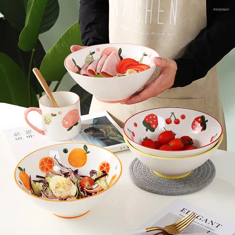 Schüsseln 8-Zoll japanische koreanische Hutschüssel kreative Keramik Haushalt Küche Geschirr Instant-Nudel-Reis-Suppe Ramen
