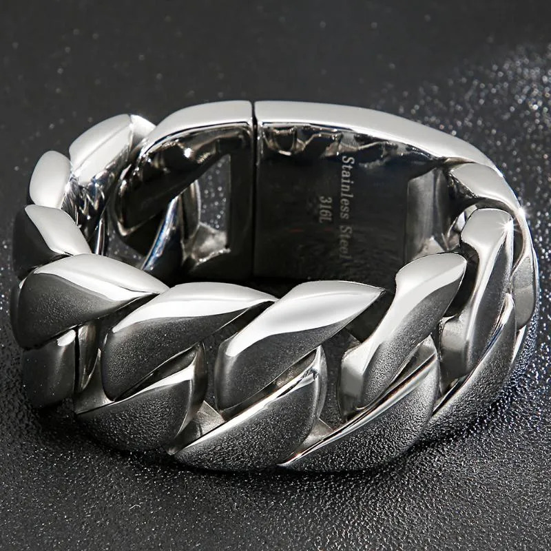 Link Bracelets Chain Heavy Metal 31MM Wide Curb Man Bracelet Men