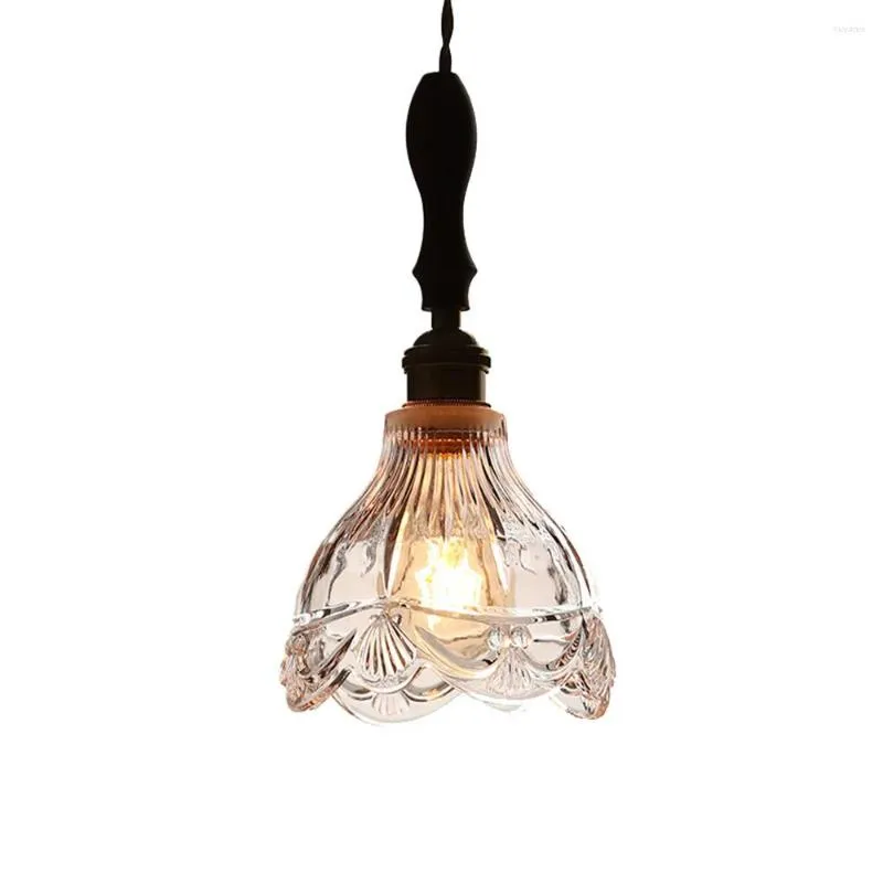 Pendant Lamps Loft Decor Vintage Lamp LED Brass Wood Glass Hanging Light Dining Room Indoor Lighting Antique Droplight Luminaire