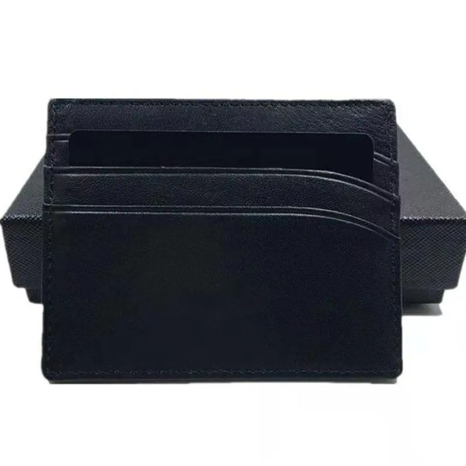 2020 -real Leather Card Card Card Case Classic Black Thin Thin Card Card Wallet New Fashion Business Men Slim Coin Pocket B303O