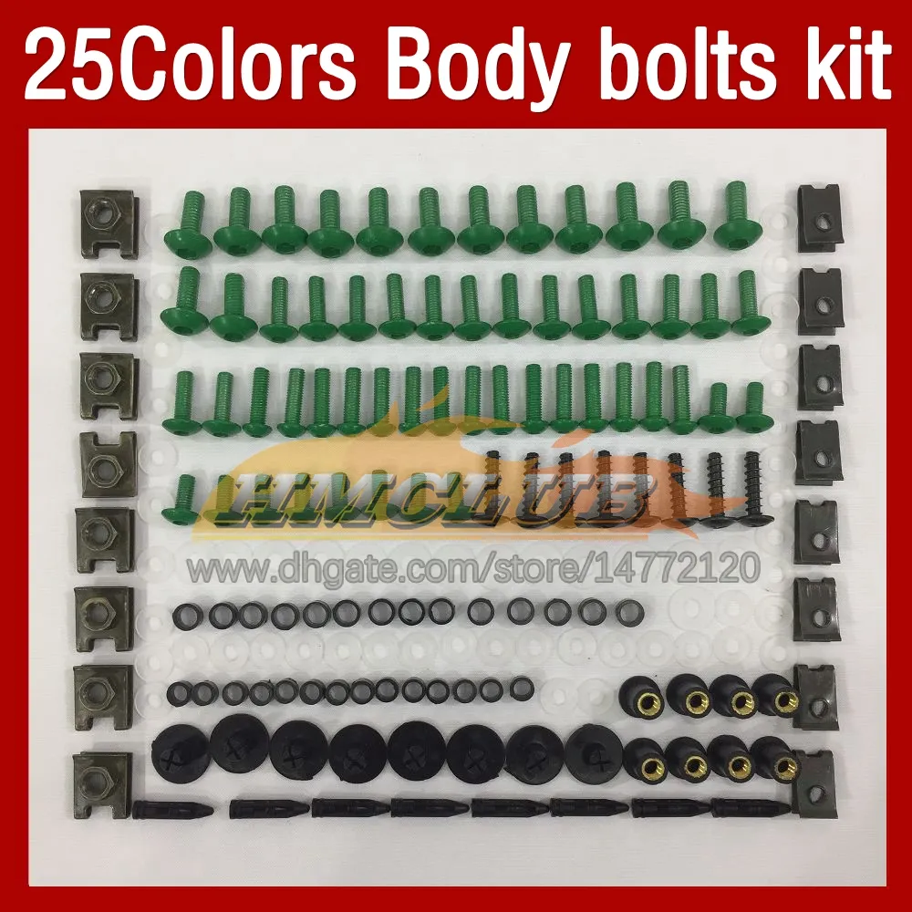 Complete motorfietsbeurtjes Bouten Volledige schroefkit voor Kawasaki Ninja ZX10R ZX 10R 10 R 1000 04-05 ZX-10R 04 05 2004 2004 Moto Body Windschroeven Boutschroeven Moer Noer 268 pcs / Set