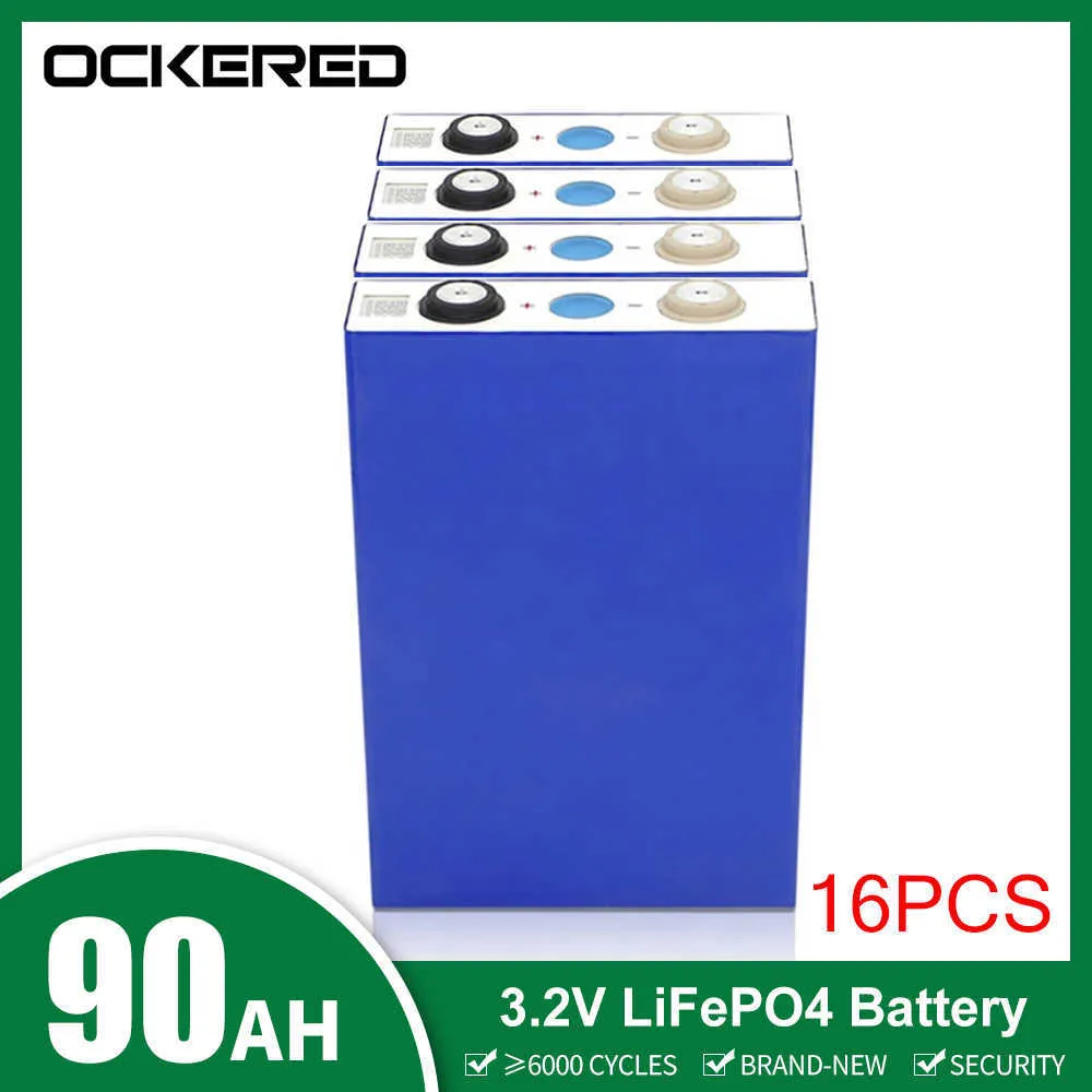 8pcs 3,2 V 90A AH CELLA BATTERIA PRISTATICA PRISHATICA LIFEPO4 con alte prestazioni da 12 V fai da te per veicoli elettrici RV EV ENG ENERGIA SOLAR