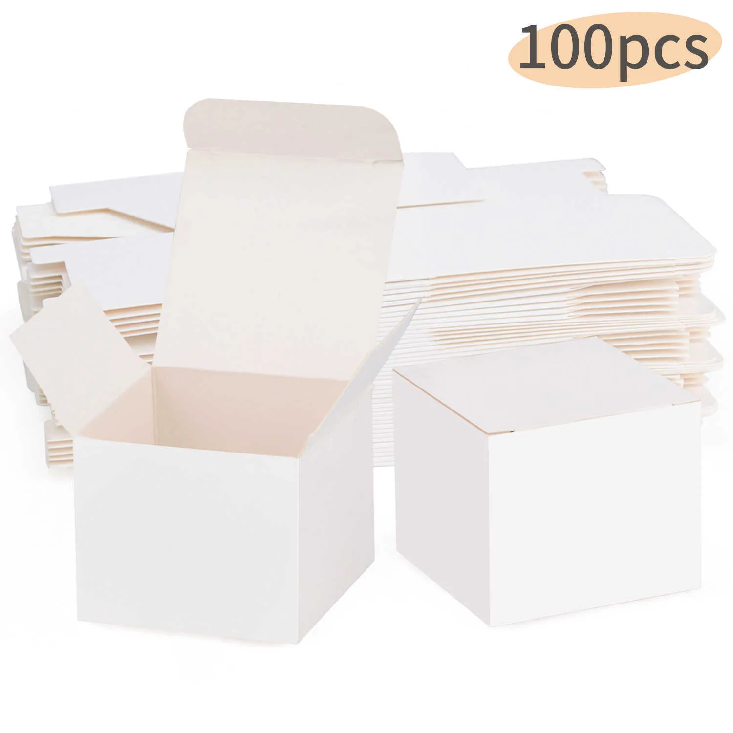 Opakowanie prezentów 100pcs / White Kraft Paper Party Prezent DIY Handicrafts Box Wedding Party