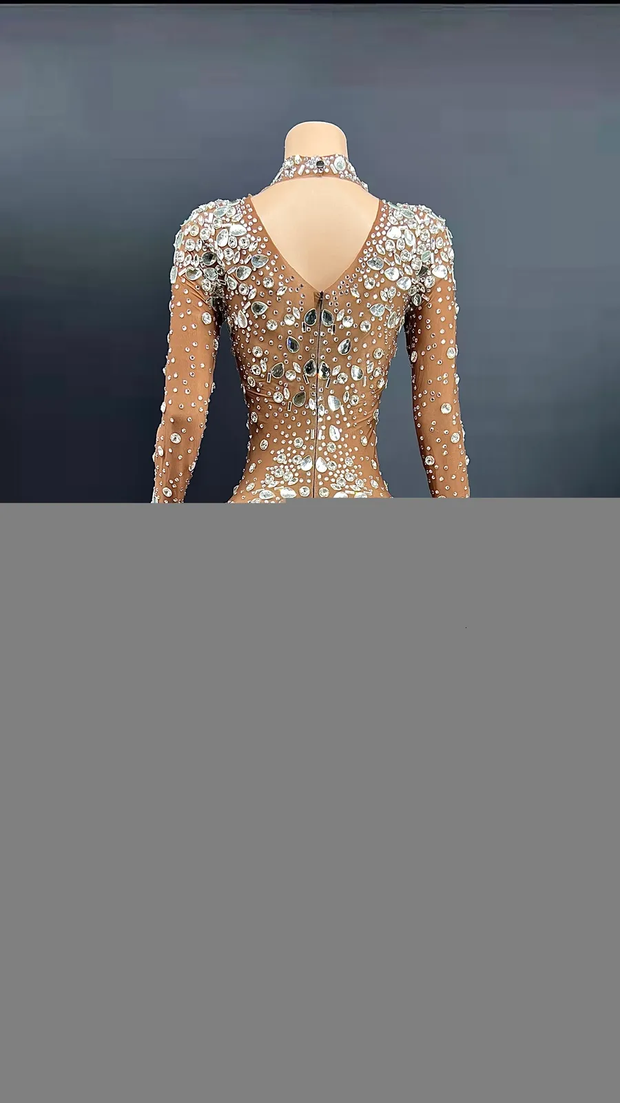 Casual Dresses ZD Big Rhinestones Nude Transparent Longth Wedding Party  Prom Birthday Celebration Crystals Stage Singer Host Mesh 230207 From  Yiwang10, $154.23