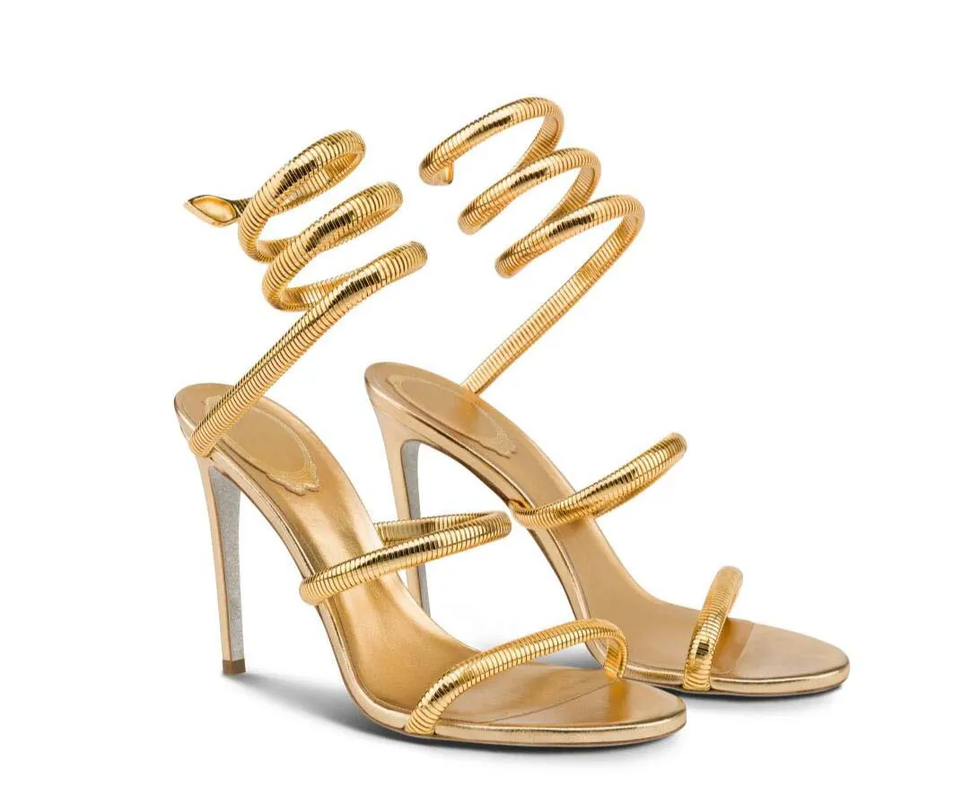 Women Women Sandal Rene-C Juniper Gold Gold Goldine Leather Sonchals Snake Smitly Summer Dress