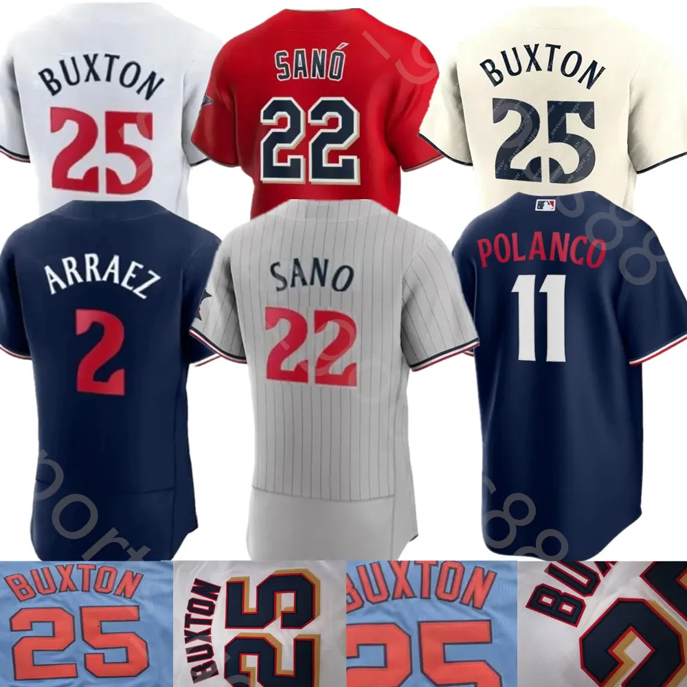 2023 Custom S-4XL 25 Byron Buxton Jersey Carlos Correa Luis Arraez Jose Miranda Jorge Polanco Max 케플러 로이스 루이스 Jhoan Duran Joe Ryan Joey Gallo 야구 유니폼