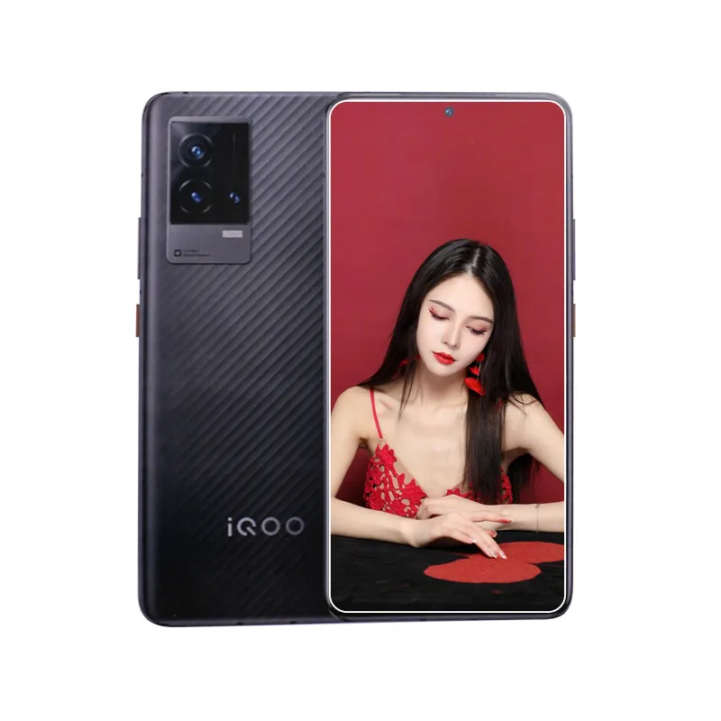Téléphone portable d'origine Vivo IQOO 8 5G intelligent 8 Go de RAM 128 Go de ROM Snapdragon 888 Octa Core 48.0MP NFC Android 6,56 pouces AMOLED plein écran empreinte digitale ID visage réveil téléphone portable