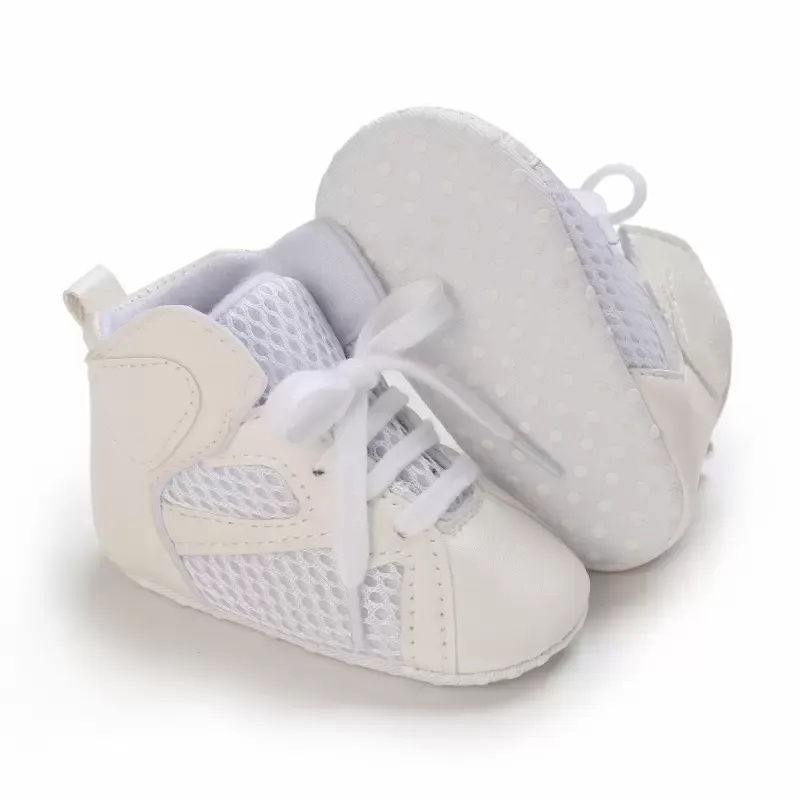 First Walkers Baby Sneakers Newborn Leather Basketball Crib Shoes Infant Sports Kids Fashion Boots Slippers Toddler Soft Sole