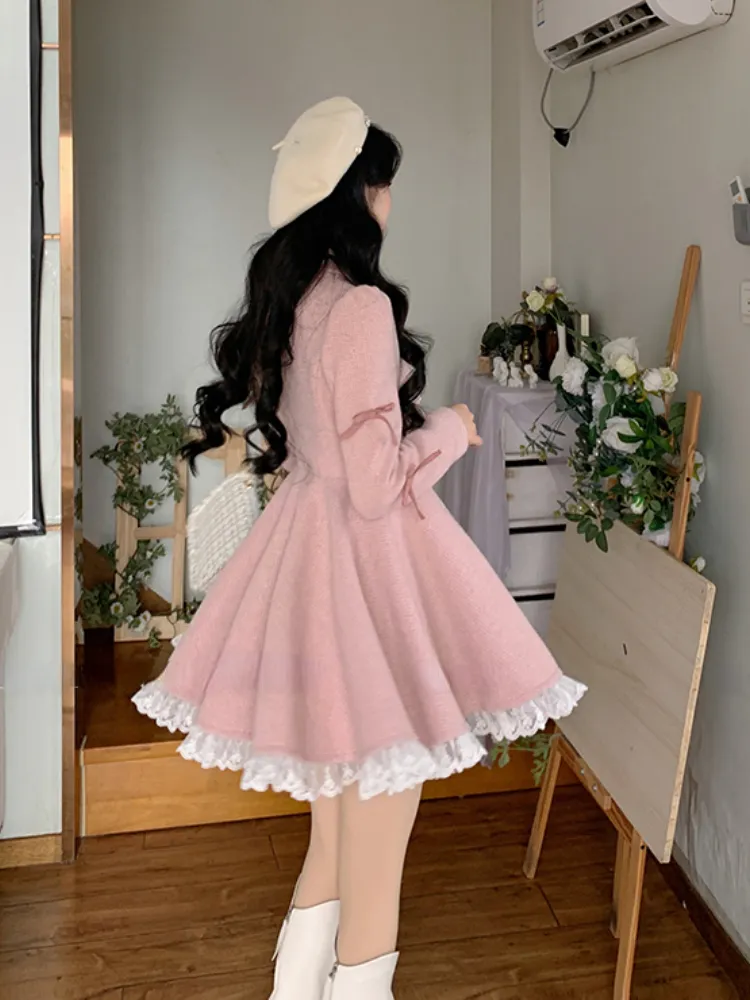 pink winter dress