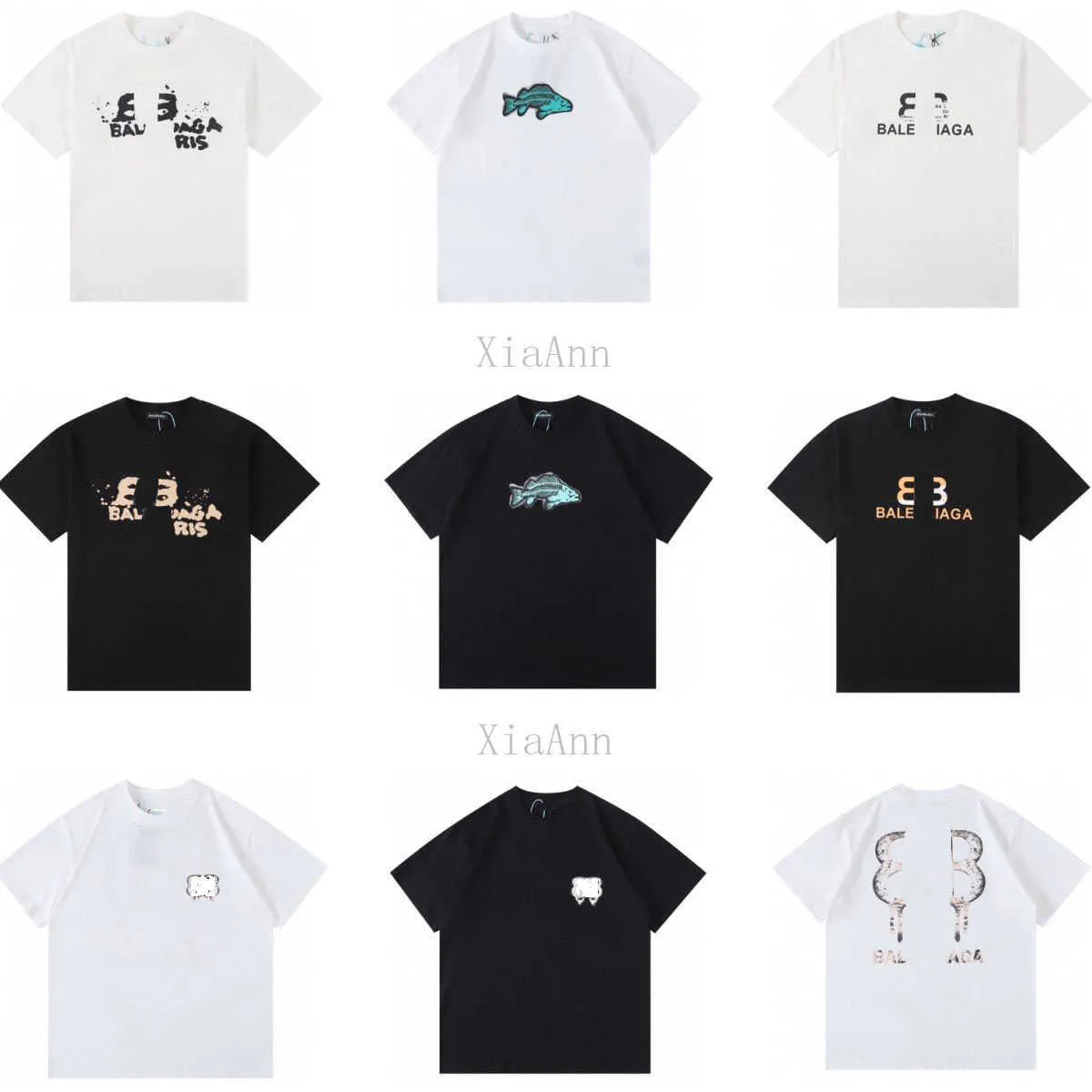 Designer Luxury balencigas New Classic Short Sleeves Paris Letter Printed T Shirt Mens And Womens Couples Loose High Street Tees
