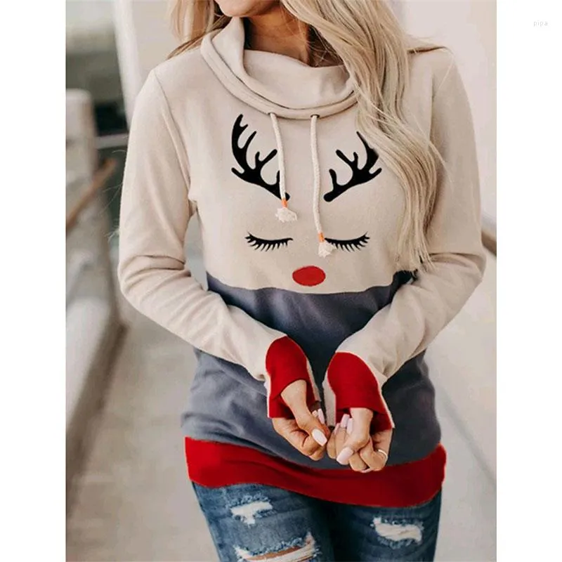 Dames Polo's Print Sweatshirts Vrouw Hoodies Lange Mouwen Top Casual Losse Truien Vrouwen Kleding Kerst Sweatshirt Vrouwelijke