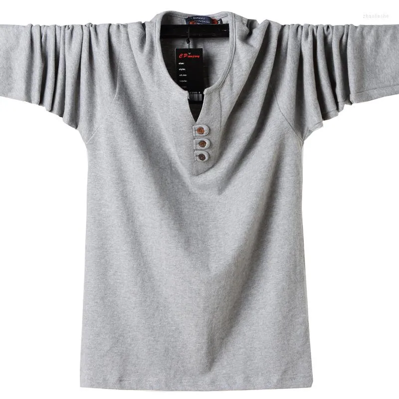 Erkek Tişörtleri Moda Erkekler T-Shirt İnce Uygun Özel Kırış Tasarım Uzun Şık Lüks V Boyun Büyük Tee Sonbahar Gömlek Homme 6xl