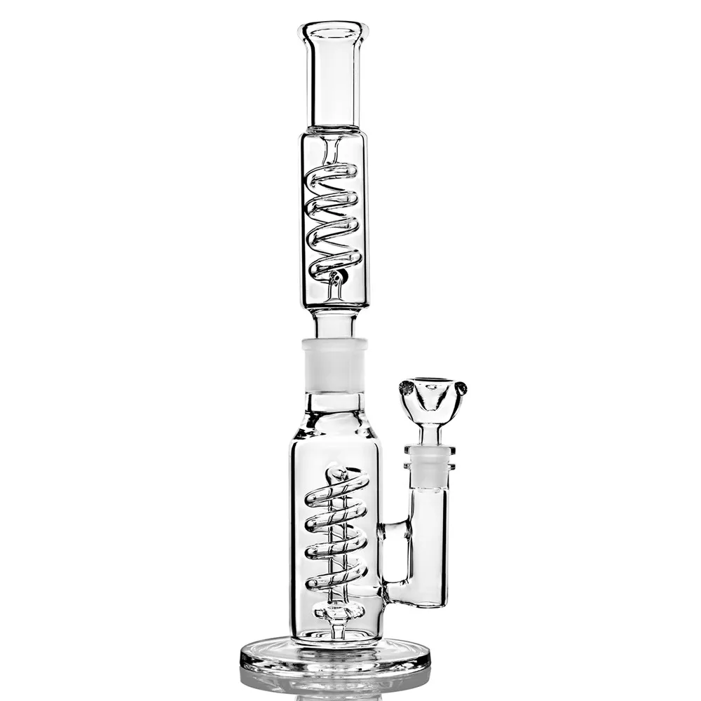 Removable Spiral Percolators Glass Water Pipes Freezable Cyclone Helix Pipe Build A Bong Recycler Oil Dab Rigs Smoking Bubblers