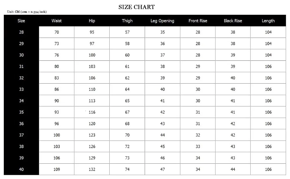 Size Chart