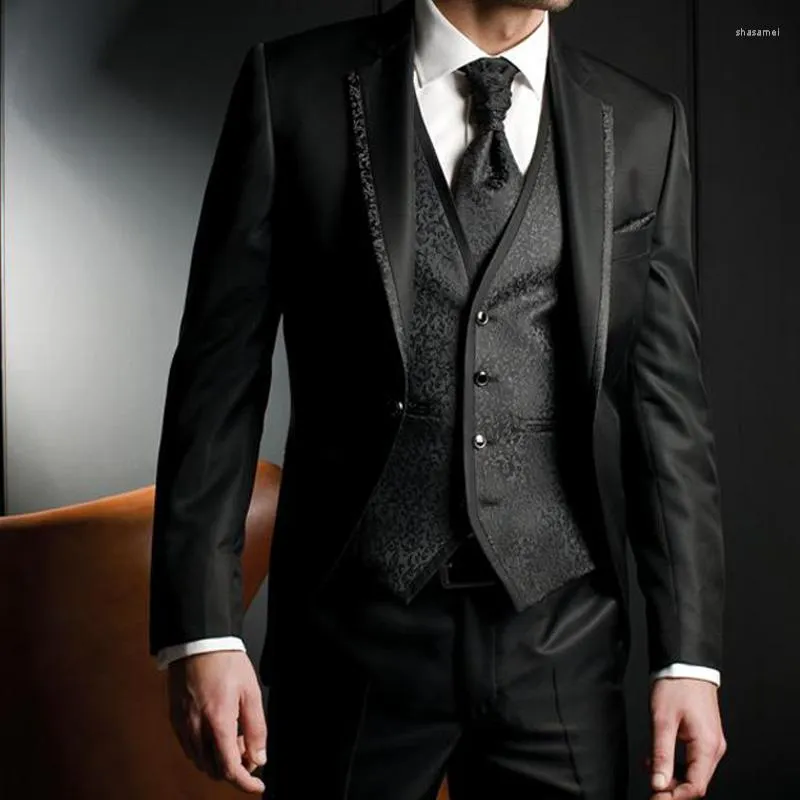 Trajes de hombre Últimos diseños de pantalón de abrigo Hombres Novio Esmoquin Traje de boda Fiesta de noche 2023 Chaqueta Pantalones Chaleco Hombre Blazer Traje Homme