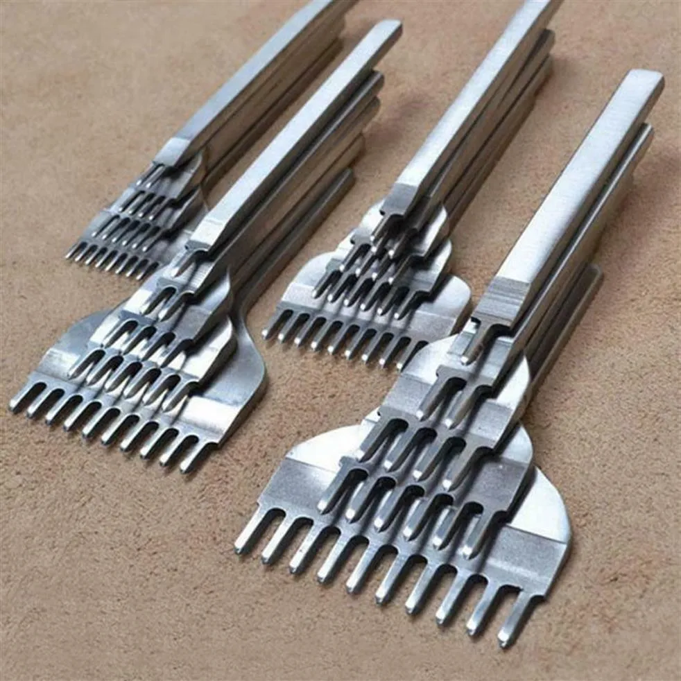 4Pcs set 3 4 5 6mm Leather Craft Tools Hole Punch Lacing Stitching 1 2 4 6 Prong Make Bag Fitting283x