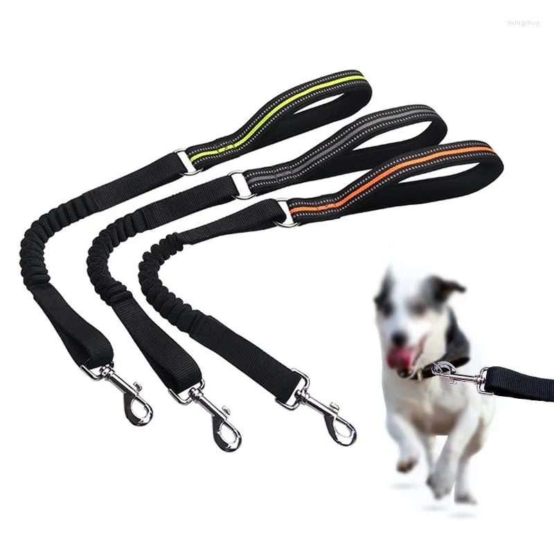Dog Collars Pet Leash Short With Elastic Nylon Reflective Safety Outdoor Lead Strap Foam-filled