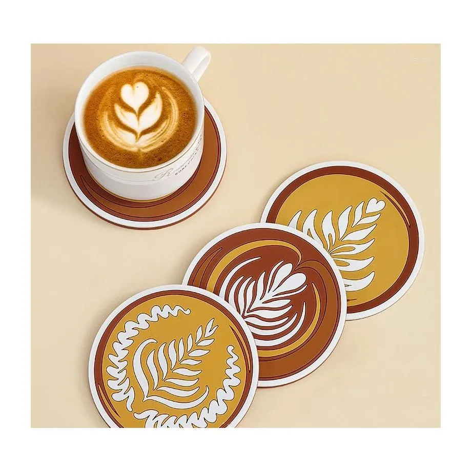 Matten kussentafel creatief koffiekussen mocha latte chiato patroontebare placemats antiscalding warmte insation dikke niet -slip mat druppel de dh16h