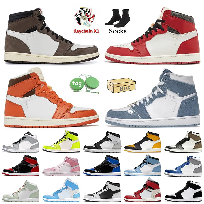 Basketball Shoes Mens Trainers Women Sneakers Bred Royal Blue Stealth Twist Retro 2022 Jumpman 1S Newstalgia Chenille Jorda 1 Patent Rebellionaire Banned Jorden1S