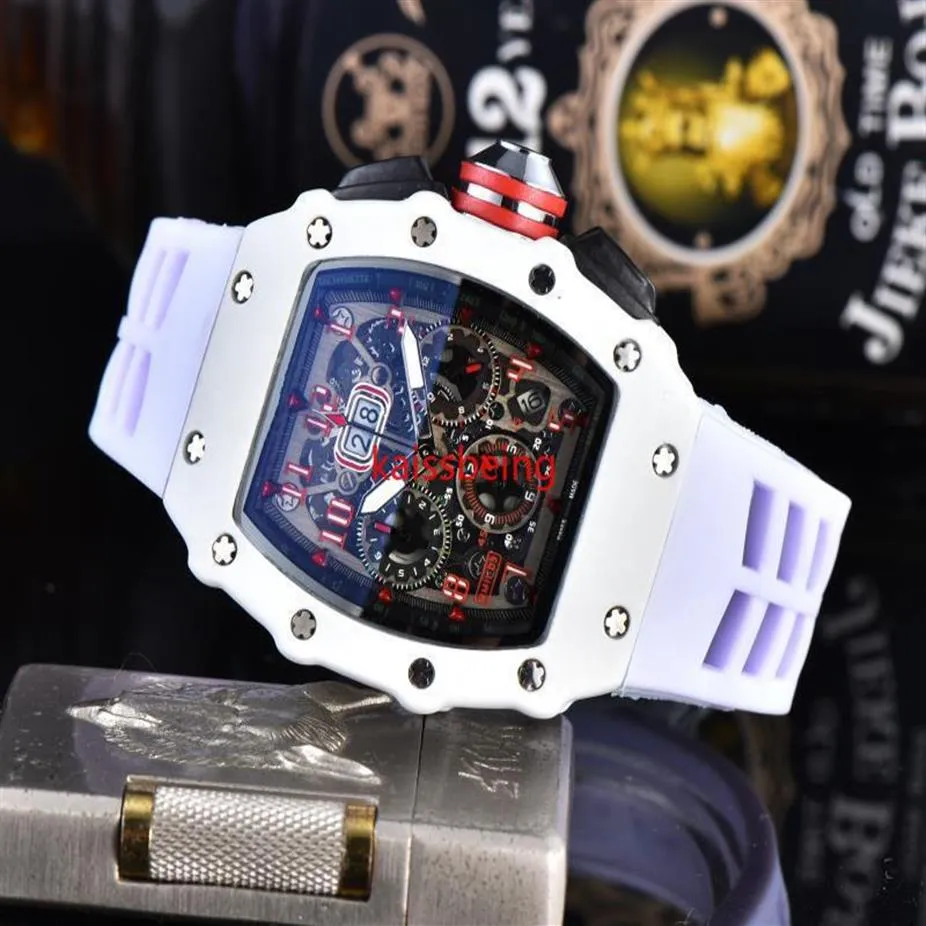 Law Watch Quartz Movement Brand Watches Rubber Strap Business Sports Transparent Watchs importados Crystal Mirror Battery 318b