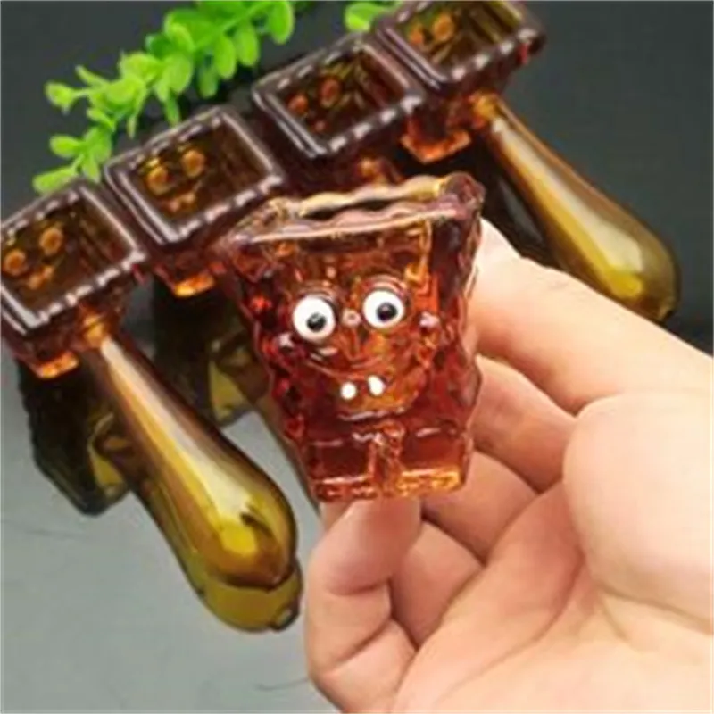 Thick Glass Bowl Pipes Colour Bowls Smoking Classic red-brown cartoon glass pipe