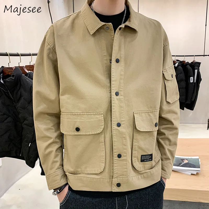 Heren Jassen groot formaat mannen Basis zachte letterzakken Autumn Wind Breaker Turndown Collar Teenagers S4XL Cargo Outdars Hombre Chic 230207