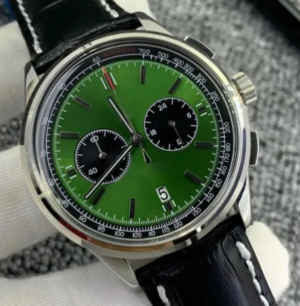 NEW Luxury Masterpiece Design Men's Quartz Watch Chronograph Leather Strap Floding Clasp Mens Dress On Wrist