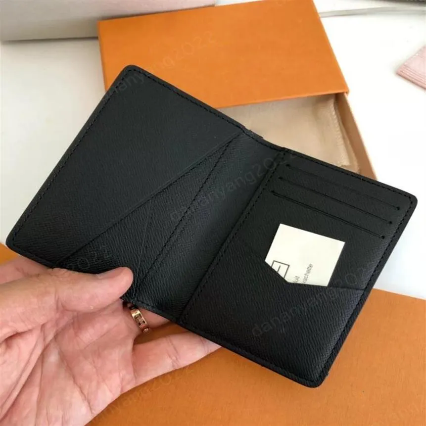 Najwyższa jakość 6 kolorowy oryginalny skórzana torebka uchwyt na karty luksusowy projektant portfela mężczyzn mężczyzn dla kobiet holdów faishion moneta czarna LA197U