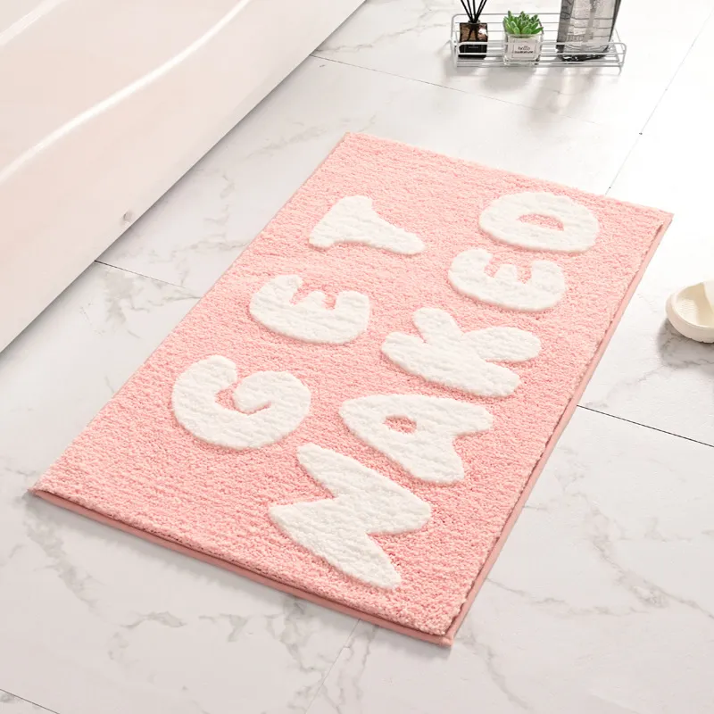 Badmattor rosa badmatta får naken alfabet mjuk flockande matta dusch fotdyna entré dörrormat vatten absorption mattor badrum dekoration t220826