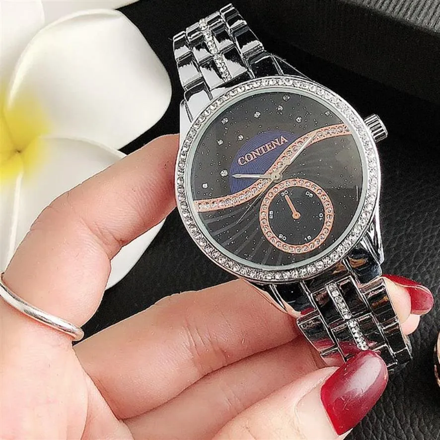 CONTENA nouvelles femmes décontracté en acier inoxydable dames montre Quartz montre-bracelet ciel étoilé femme horloge relogio feminino184g