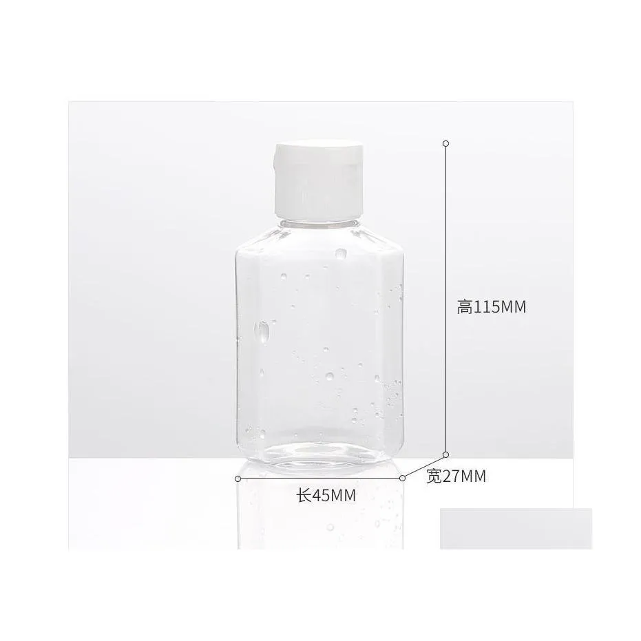 Packing Bottles 60Ml Empty Hand Sanitizer Gel Bottle Soap Liquid Clear Squeezed Pet Sub Travel Drop Delivery Office School Business Dh1Jp