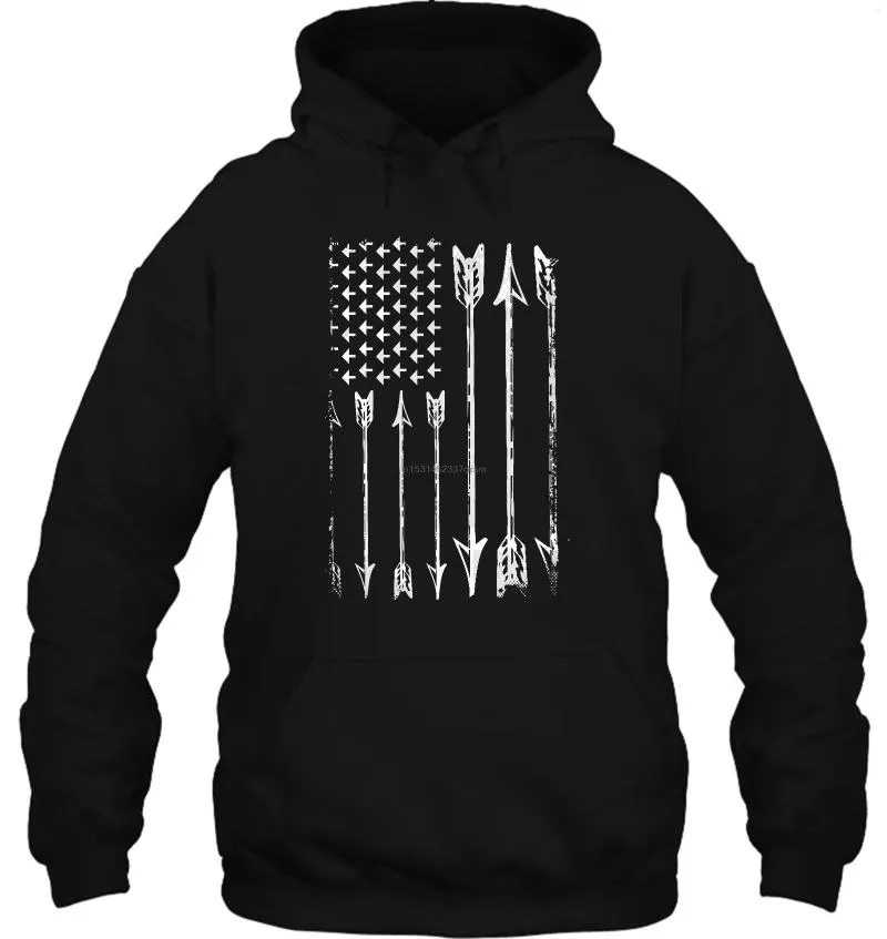 Herrtröjor män hoodie roliga nyhet pilar amerikansk flagga bågskytte kvinnor streetwear