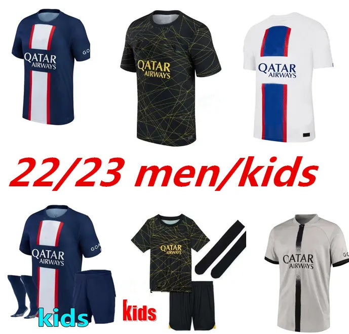 MBAPPE HAKIMI PLAYER #30 camisas de futebol SERGIO RAMOS 22 23 Maillots de football 2022 2023 MARQUINHOS VERRATTI pSGS HAKIMI men kids kit shirt uniformes maillot foot 999