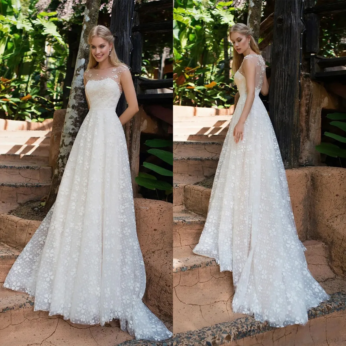 a line princess jewel sleeveless floor length applique tulle dresses Tulle Prom Dresses 2026 Elegant One-Shoulder A-Line Sleeveless Floor-Length Formal Evening Gowns with Appliques & High Split main image 1