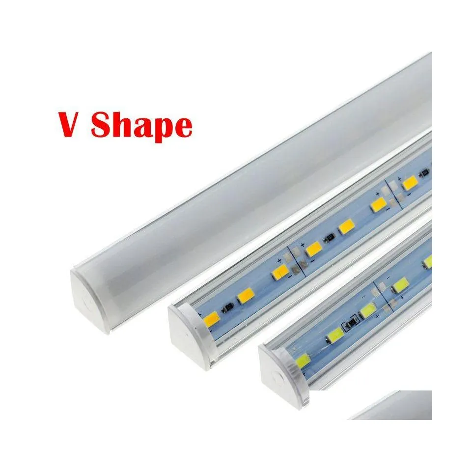 Led Strips Wall Corner Bar Light Dc 12V 50Cm Smd 5730 Rigid Strip With V Type Aluminium Shell For Kitchen Under Cabinet Drop Deliver Dhuce