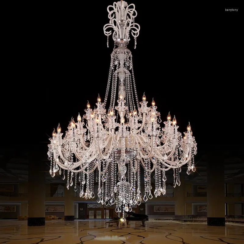 Lustres da sala de estar europeia grande lustre de luxo de luxo Staircase Hall Building Villa Lamp Modern Candle Lamps